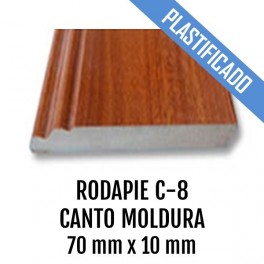 RODAPIE MDF PLASTIFICADO C-8 CANTO MOLDURA 70x10mm 2440 mm