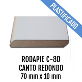 RODAPIE MDF PLASTIFICADO C-8D CANTO REDONDO 70x10mm 2440 mm