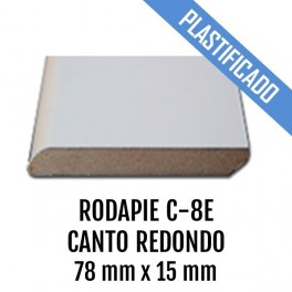 RODAPIE MDF PLASTIFICADO C-8E CANTO REDONDO 78x15mm 2440 mm