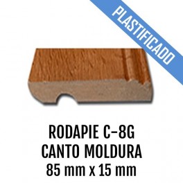 RODAPIE MDF PLASTIFICADO C-8G CANTO MOLDURA 85x15mm 2440 mm