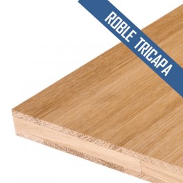 TABLERO ALISTONADO ROBLE TRICAPA (LISTON ENTERO)