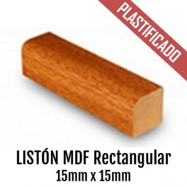 LISTON RECTANGULAR MDF PLASTIFICADO 15 mm x 15 mm - 2440 mm