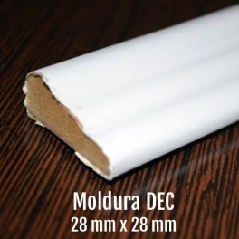 MOLDURA DEC MDF RECHAPADO 28 mm * 13 mm SIN BARNIZAR