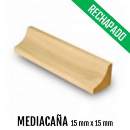 MEDIACAÑA MDF RECHAPADO 15 mm * 15 mm SIN BARNIZAR