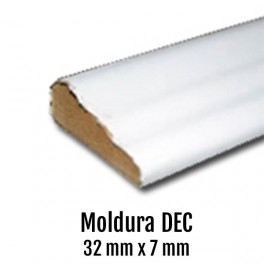 MOLDURA DEC MDF RECHAPADO 32 mm * 7 mm BARNIZADA